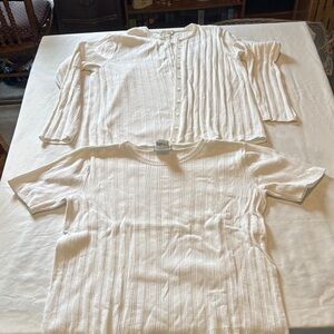 Talbots White Ribbed Knit Sweater Set